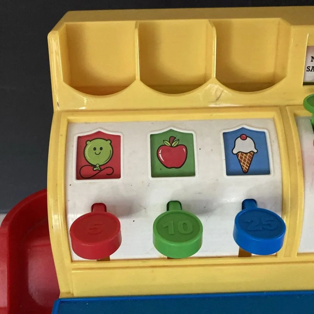 Fisher-Price Classics Cash Register Tested Working Toy Pretend Play 2002 Vintage